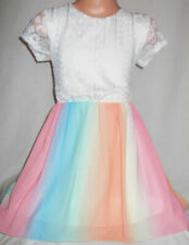 Rainbow Spring Short Sleeve Dresses for Girls