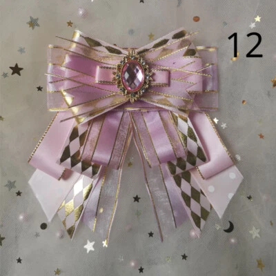 夹子 预绑 领带 珠 蝴蝶结 洛丽塔 公主 配件 俱乐部 派对 Cosplay 红色 — 第 1/4 张图片