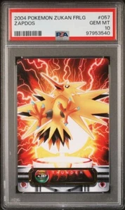 PSA 10 GEM MINT Zapdos #057 Carddass Zukan Gold Foil Bandai Pokémon 2004 POP 8 - Picture 1 of 4