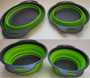 Silicone Colanders Collapsable w Handles Select 7" or 8.5” Basket Colander - Picture 1 of 6
