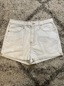 Wild Fable höchste Leibhöhe Mom Shorts Größe 12/31R weiß Denim Bündchen 100 % Baumwolle - Bild 1 von 4
