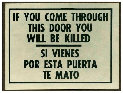 Bilingual Warning Sticker No Trespassing 2A FW