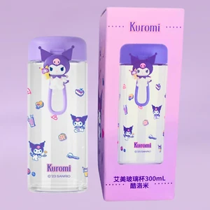 Sanrio Kuromi Glass Tumbler Bottle Berry Treats Leak-Proof Portable Beverage Mug - Picture 1 of 19