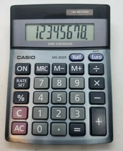 Casio MS-80ER Desktop Solar Battery Euro Conversion Calculator 8 Digital Display - Picture 1 of 2