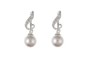 Perla Pendientes Plata de Ley Gotas Giro - Imagen 1 de 1
