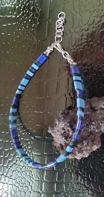 Armband  Fusskette Unisex Türkis Lapislazuli Style Silber 4 - Bild 1 von 4