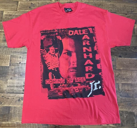 Vtg Dale Earnhardt Jr. Budweiser Shirt Rookie T-shirt Double Sided Sz Medium Cover