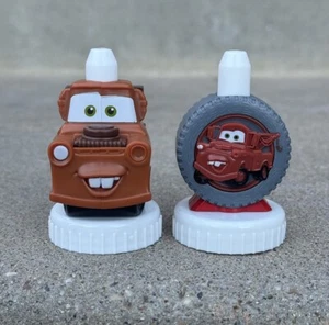 Tow Mater Tire Good 2 Grow Bottle Topper - Disney’s Cars - Set of 2 w/ Tow Truck - Picture 1 of 4