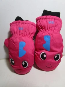 Kitti Girls Pink Face Snow & Ski Mittens Fleece & Thinsulate Lining- - Picture 1 of 2