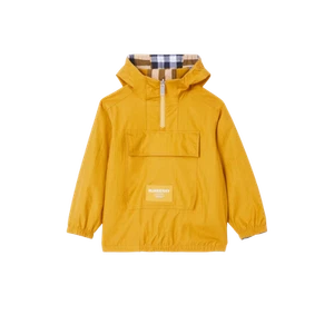 (Kids) Burberry Reversible Bonded Nylon and Check Cotton Jacket Warm Golden Brow - Picture 1 of 2