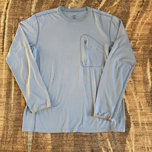 Men's Patagonia Slate Blue Tropic Comfort Pullover Long Sleeve Shirt Sz Large - Picture 1 of 8