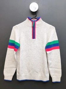 Mini Boden Heritage Wool Blend Half Zip Boy's Sweater Size 12-13Y Oatmeal Marl - Picture 1 of 7