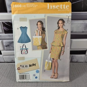 Lisette Schnittmuster UNGESCHNITTEN 1666 Misses Petite Kleid oder Top Rock & Tasche Größe 6-14 - Bild 1 von 5