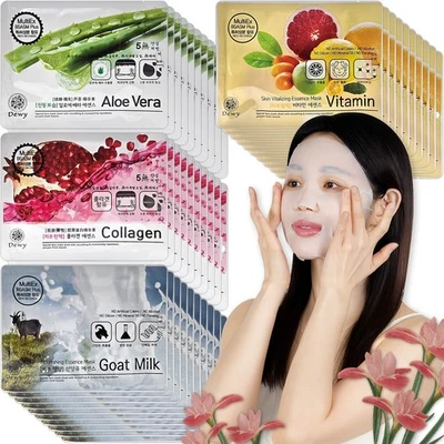 Korean Face Mask Sheets Deep Moisturizing & Revitalizing (4types×10ea) 40pcs - Image 1 of 4