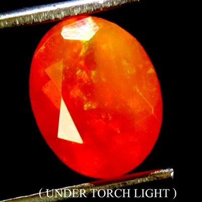 Oval Cut Natural Hot Rainbow Orange Opal Ethiopia 1.06ct 9x7mm Gemstone - Image 1 of 4