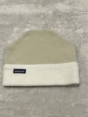 Patagonia Synchilla Winter Hat Fleece Alpine Beanie Mens Large Color Block Beige - Image 1 of 4
