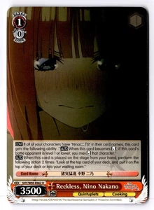 Reckless, Nino Nakano Uncommon The Quintessential Quintuplets 2 5HY/W90-E062 U N - Picture 1 of 2