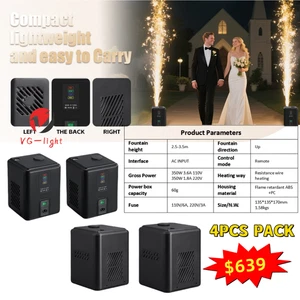 4PC Wedding Party Firework Machine Wireless Remote 350W Mini Cold Spark Machine - Picture 1 of 8