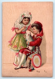 Advertising TRADE CARD Maison Hainque Toothpaste Elixir Children with Cat - Picture 1 of 2