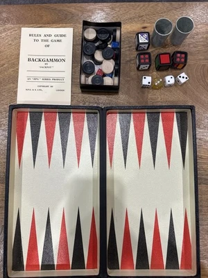 Vintage HPG “Jackpot” Backgammon Set with Board, Pieces, Dice & Manual - Image 1 of 3