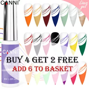 CANNI® Liner Nail Gel Polish Soak Off UV LED French Manicure 21 Shades - 8ml - Picture 1 of 38