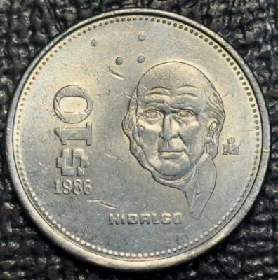 ВЫСОКОКАЧЕСТВЕННАЯ МЕКСИКАНСКАЯ МОНЕТА 10 ПЕСО AU 1986 MEXICO MAr317 - Изображение 1 из 2