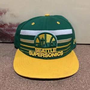 Seattle Supersonics Hat Mitchell Ness Hardwood Classics 9Fifty Snapback Retro - Picture 1 of 6