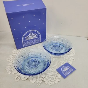 Two NIB Vintage Avon American Blue Classic Soup Bowls Made In France - Picture 1 of 8