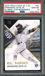 FERNANDO TATIS JR PSA 10 RC 2019 TOPPS X 0.23 EL NINO TOP NICKNAMES #N1 GEM MINT - Picture 1 of 2