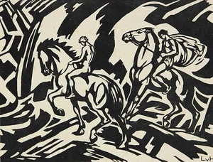 LUDWIG VON HOFMANN - Reiter - Holzschnitt - um 1910 - Picture 1 of 2