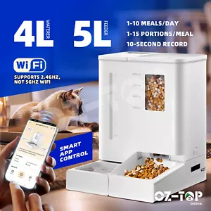Automatic Pet Dog Cat Feeder Waterer Set WiFi App 4L Food 5L Water Dispenser - Picture 1 of 11