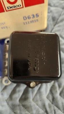 NOS 1964 1119515 3K Oct 63 Delco Remy Voltage Regulator Corvette 64  515 - Image 1 of 4