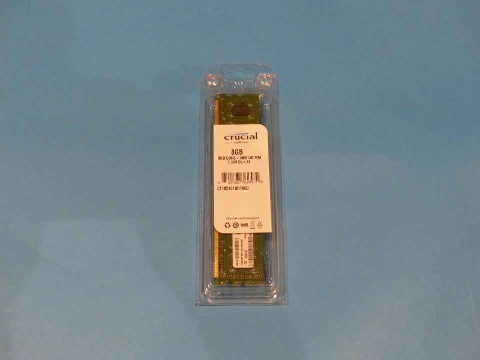 CRUCIAL TECHNOLOGY CT102464BD186D 8GB DDR3 1866 UDIMM MEMORY MODULES - Image 1 of 1