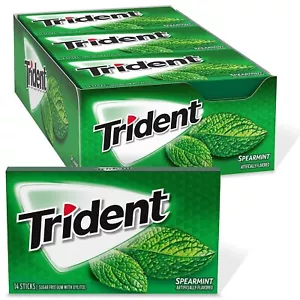 Trident Minze zuckerfreier Kaugummi, 12 PACKUNGEN - KOSTENLOSER VERSAND!! - Bild 1 von 4
