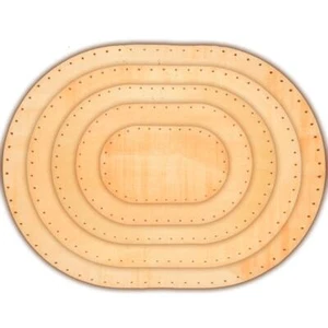 Korbflechtboden Korbboden Boden Korbflechten oval Sperrholz massiv Bohrung 3,2mm - Bild 1 von 7