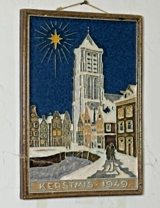 Weihnachten / Christmas Cloisonné Royal Delft Fliese 1949 - Bild 1 von 1