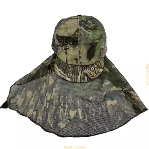 VTG Camo Camouflage Hunting Mosquito Net Face Mask Snapback Hat USA Unbranded - Picture 1 of 8