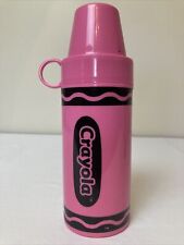 Crayola Pink Crayon Insulated Thermos Container 11.5 oz. With Cup & Screw On Lid