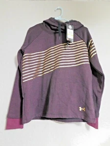 Under Armour Women's Loose Threadborne Hoodie Hooded Sweatshirt Burgundy/Gold - Picture 1 of 3