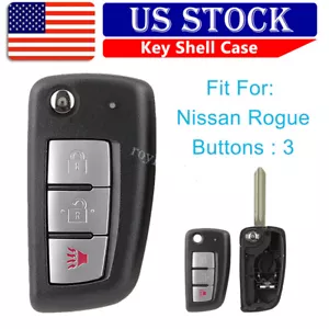 Key Fob Remote Shell Case 3B For 2014 2015 2016 2017 2018 2019 2020 Nissan Rogue - Picture 1 of 9