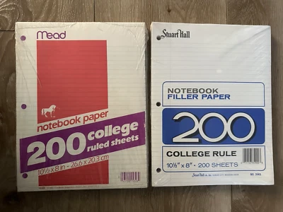2 paquetes de papel cuaderno vintage con reglas universitarias 200 hojas Mead y Stuart Hall Foto 1 de 4