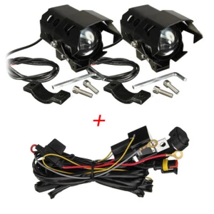 2x Fari supplementari moto U9 LED profondità moto BIANCO + kit cablaggio 300w - Imagen 1 de 9