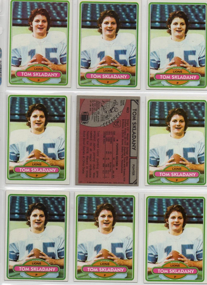 1980 TOPPS FOOTBALL  463 TOM SKLADANY LIONS  - Image 1 of 1