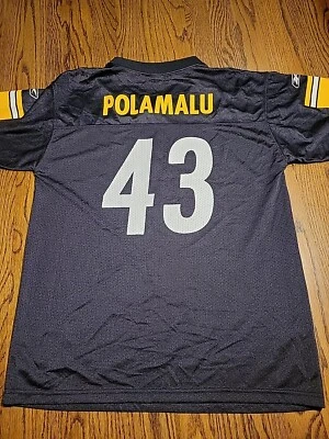 Camiseta de fútbol americano Reebok Troy Polamalu Pittsburgh Steelers NFL juvenil XL 18-20 niño Foto 1 de 4