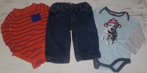 Outfit Lot Old Navy Red Place Denim Blue Jeans Dalmation Shirt 6-12 months *W24 - Picture 1 of 6
