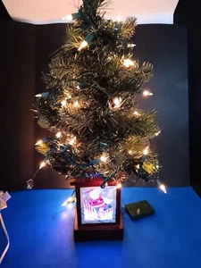 24" Tabletop Christmas Tree Battery Operated with Lights & Lighted Wood Base - Picture 1 of 21