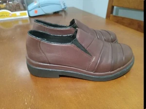 Rieker Anti stress Brown Leather Loafers Slip On Shoes Women's Size 7.5 US 38 EU - Picture 1 of 5