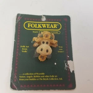 Boyds Bears & Friends Folkwear Collection Pin Brooch Bessie w/ Sunflowers # 2664 - Picture 1 of 12