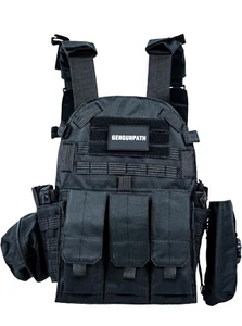 Tactical Vest for Outdoor, Adjustable Breathable Weighted Vest for Training(Blac - Picture 1 of 7