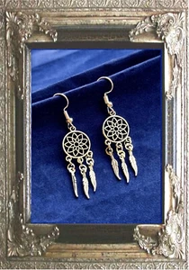 CrAZy OHRRINGE HÄNGER TRAUMFÄNGER DREAMCATCHER silber - Bild 1 von 2